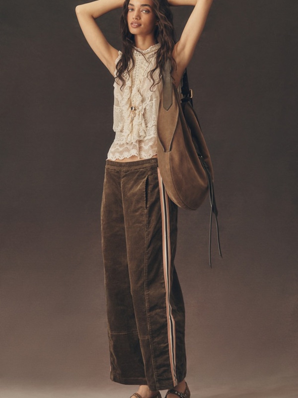 Anthropologie Pilcro The Izzie Relaxed Pull-On Barrel Pants:Corduroy MED